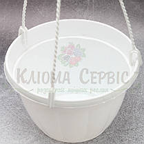 Підвісний горщик для квітів 3.7 л, білий (Україна), фото 5