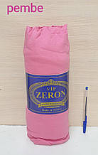 Трикотажна однотонна простирадло на гумці Тм Zeron Туреччина рожева 180*200