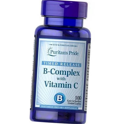 Комплекс вітамінів групи Б і С Puritan's Pride B-Complex with Vitamin C 100 таб, фото 2