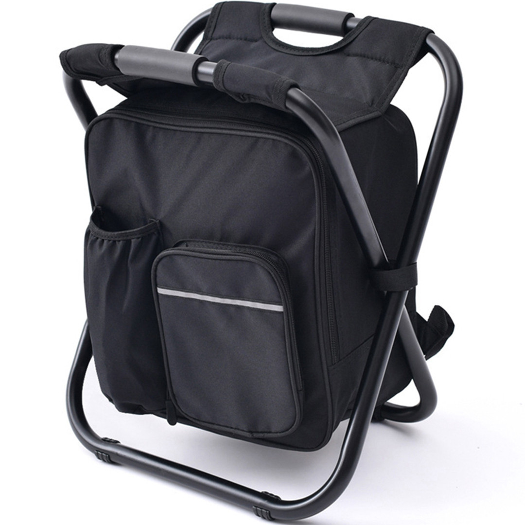 Розкладний похідний стілець-рюкзак із термосумка 3 в 1 Black
