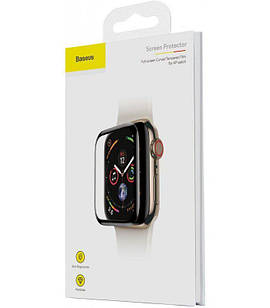 Захисне скло Baseus 0.3 mm Full Screen Curved Tempered Glass Black для Apple Watch 44mm SE, 6, 5, 4