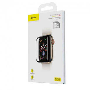 Захисне скло Baseus 0.3 mm Full Screen Curved Tempered Glass Black для Apple Watch 40mm