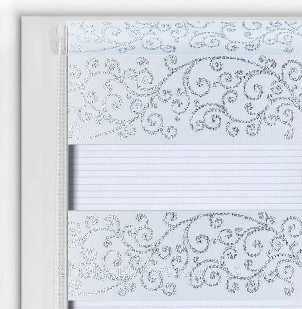 Ролети в дитячу Besta срібло на білому тлі, фото 1