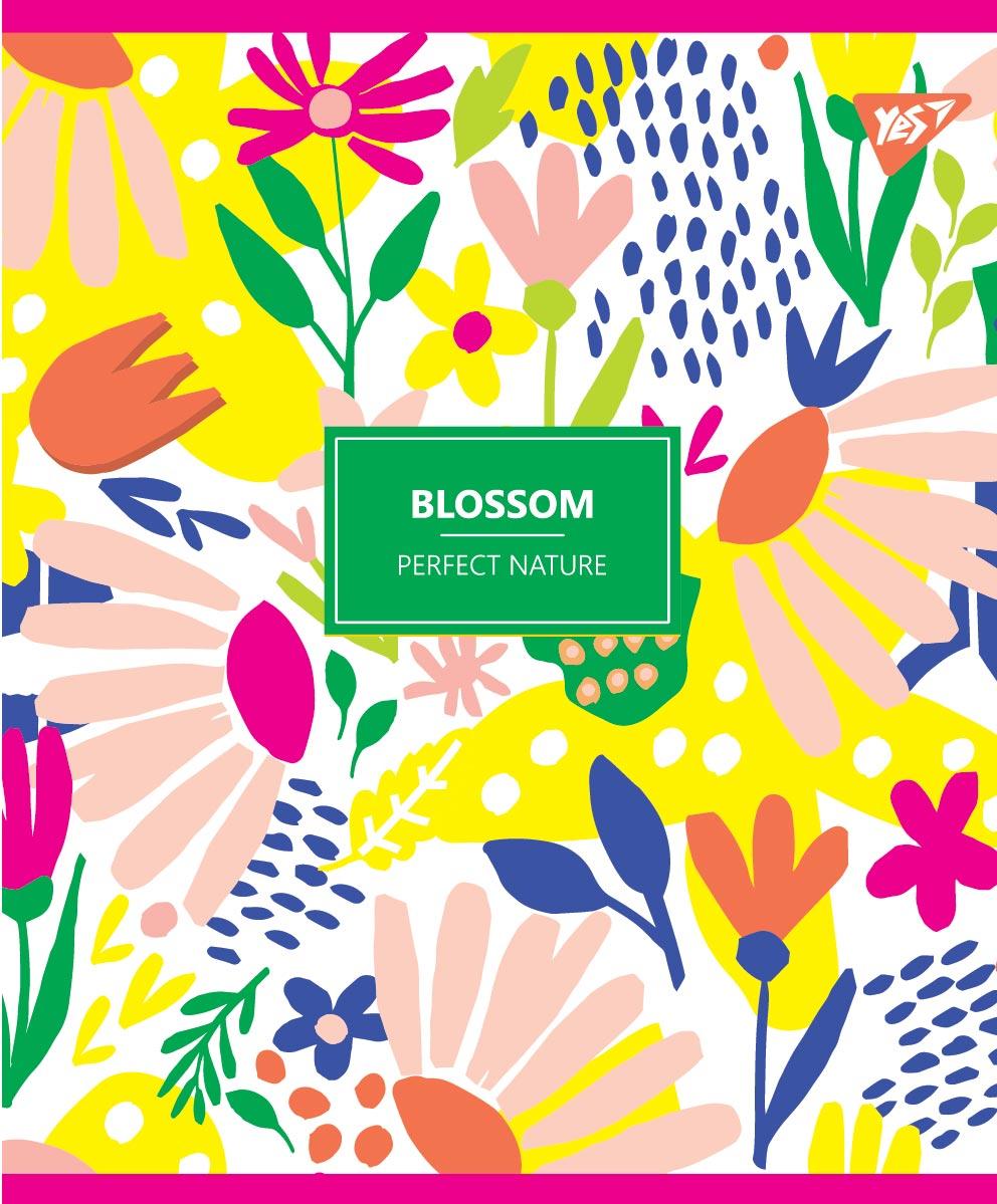 Набір шкільних зошитів  96 аркушів лінія YES Blossom 5 штук