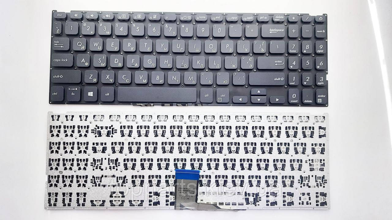Клавіатура для ноутбуків Asus X512 series чорна без рамки RU/US