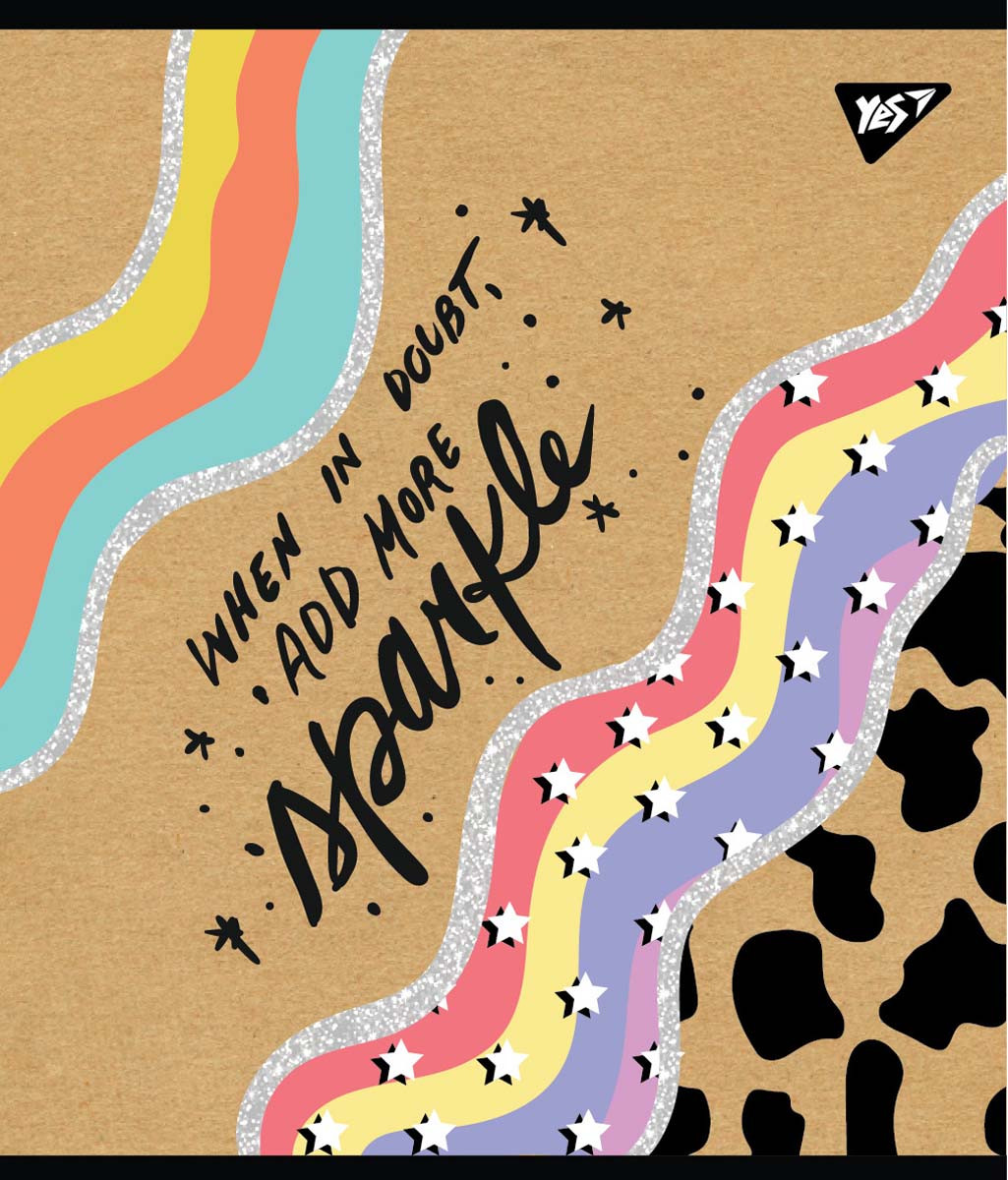 Набір шкільних зошитів 18 аркушів лінія YES Abstract Крафт 10 штук, фото 1