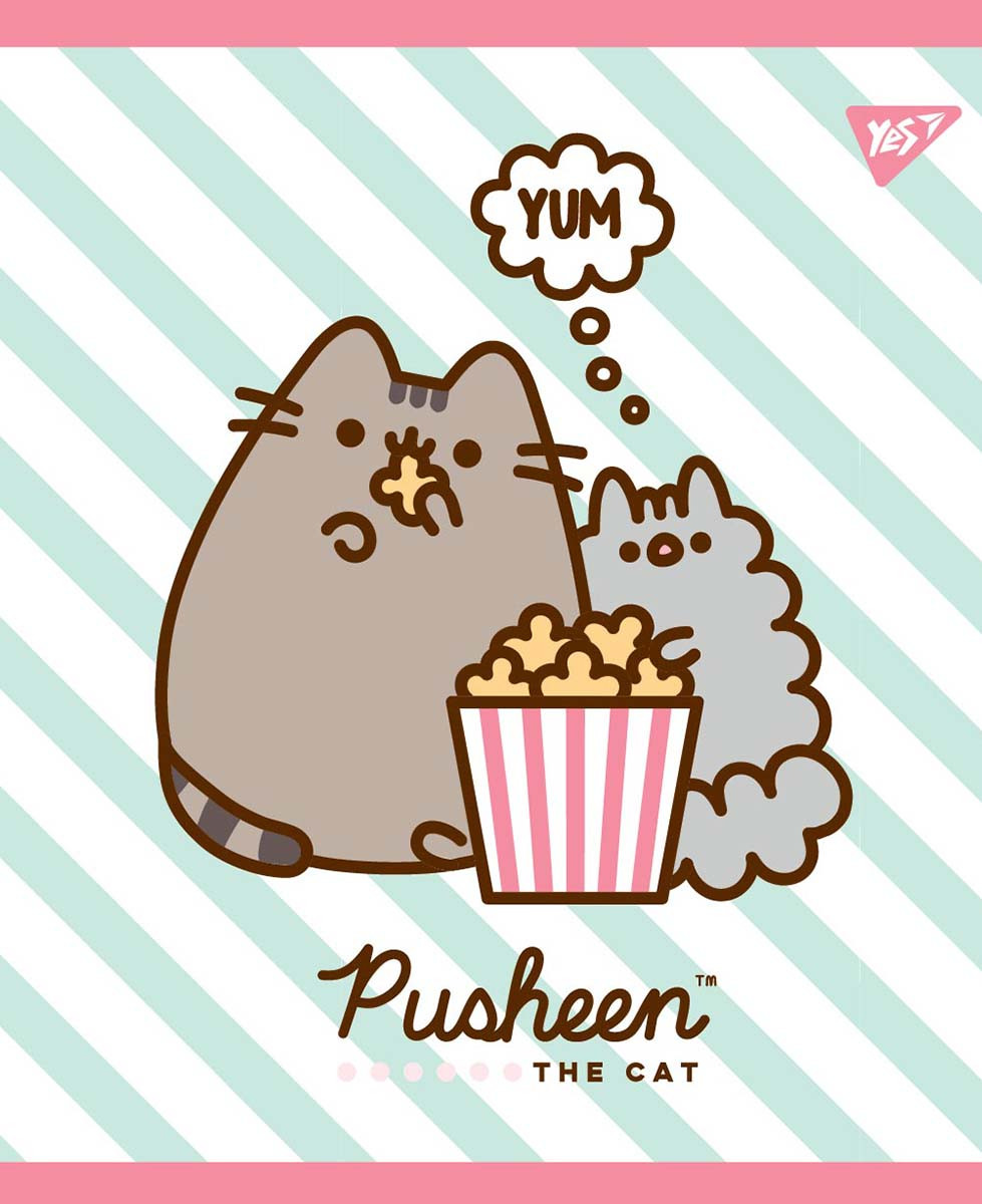 Набір шкільних зошитів 12 аркушів лінія YES Pusheen Sweet Cat 10 штук, фото 1