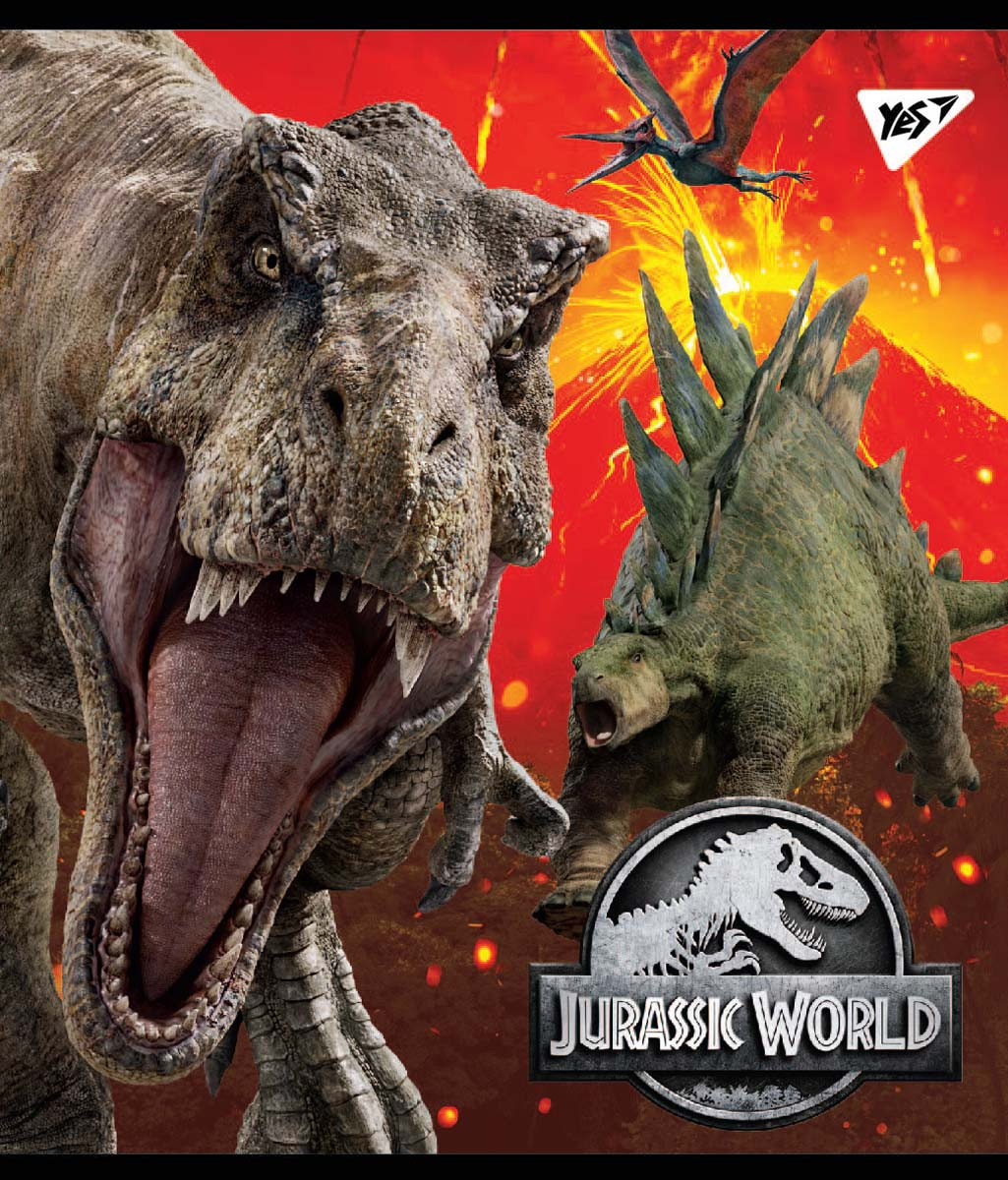 Зошит для записів А5/24 ліній. YES "Jurassic world" Іридіум+гірид.виб.лак.