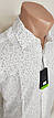 Чоловіча сорочка стильна Desibel vк-0004 біла, приталена у візерунок Туреччина з коротким рукавом, теніска, фото 8