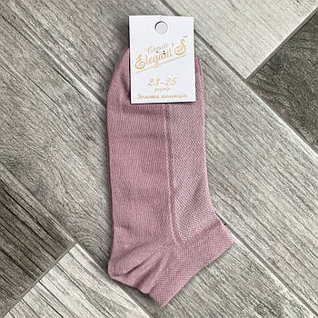 Шкарпетки жіночі короткі бавовна з сіткою Елегант, 23-25 розмір, світло-бузковий, 01718