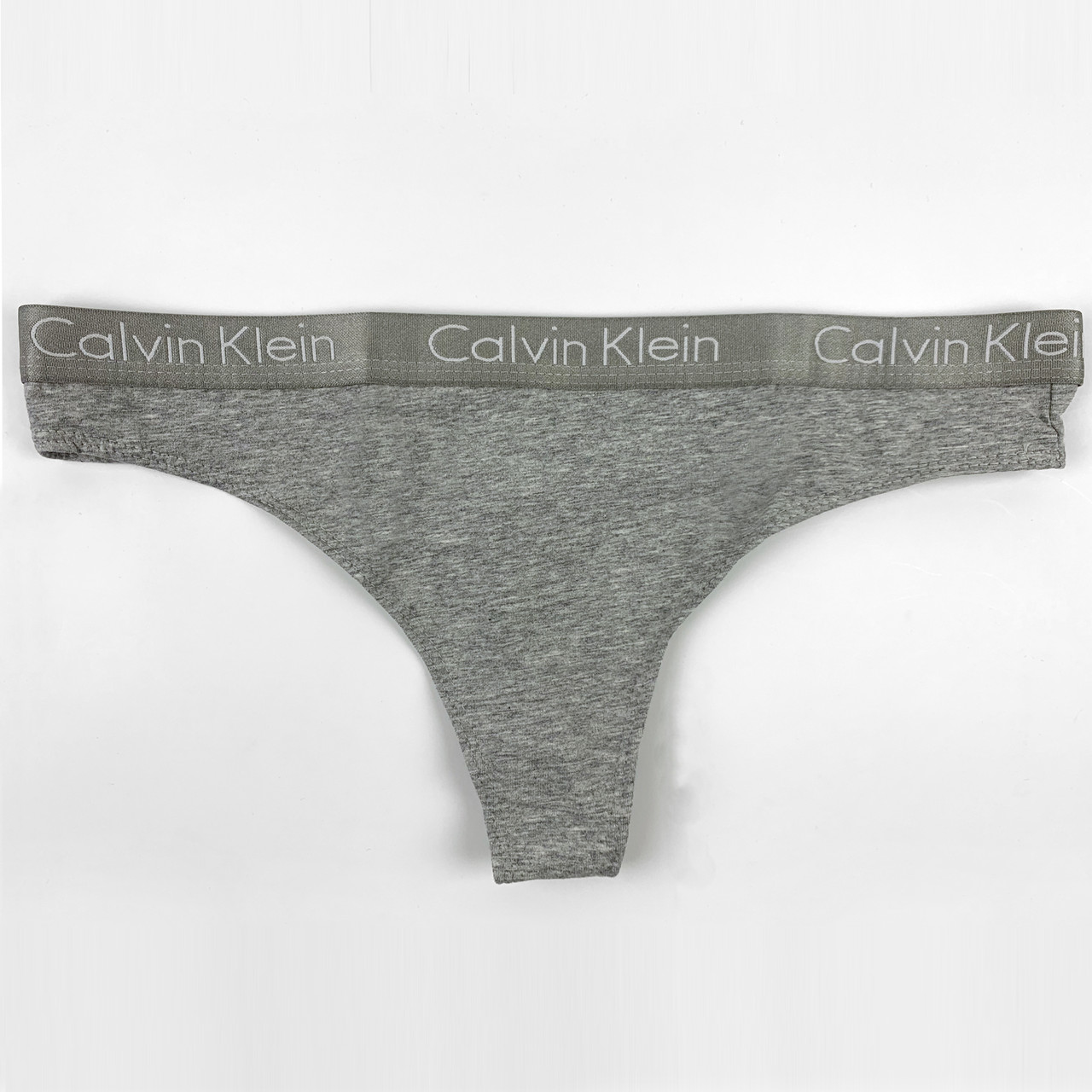 Жіночі трусики стрінги Calvin Klein колекція Motive Cotton Lightly Lined, колір світло-сірий
