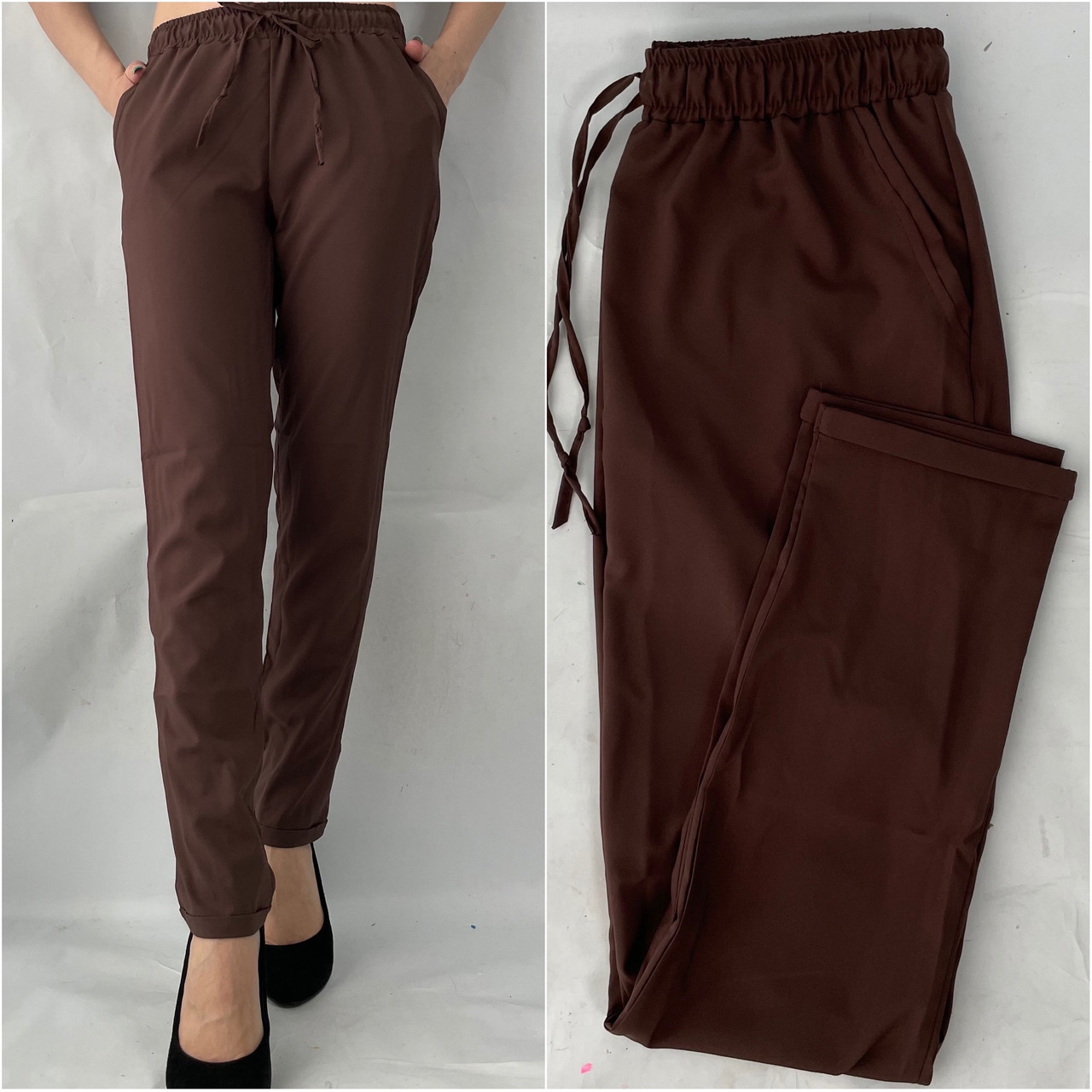Жіночі літні штани, No13 тем.коричневий