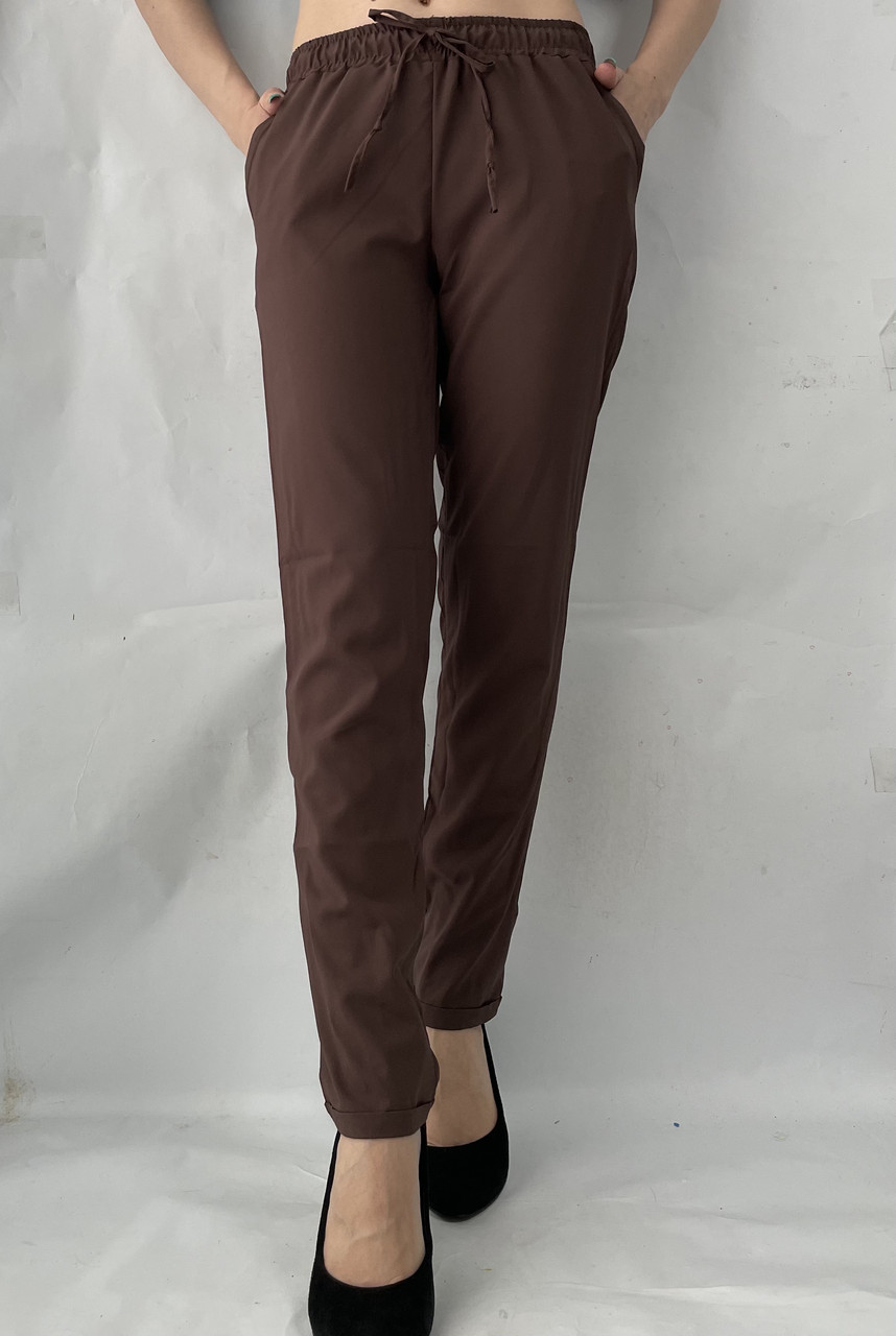 БАТАЛЬНІ літні штани, No 13 тем.коричневий