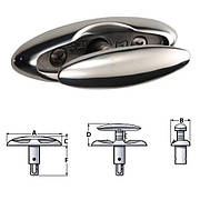 Качка швартувальна на борт врізна висувна 89 мм неіржавка сталь Attwood