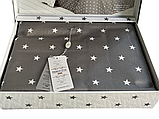 Комплект постільної білизни Maison d'or Stars Grey сатин 220-200 см сірий, фото 5
