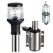 Великий круговий для щогли судна Compact знімний щогли 600 мм 12 В 5 Вт пластик чорний Osculati