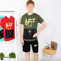 Літній костюм  для хлопчика футболка та шорти різні кольори вік від 6 до 10 років, фото 3