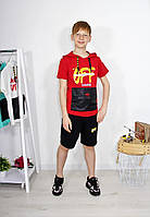 Летний костюм для мальчика футболка и шорты разные цвета возраст от 6 до 10 лет
