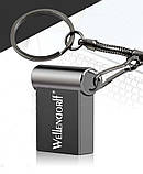 Флешка USB flash drive, 32Gb,Wellendorff, металева міні флешка для автомагнітол з брелком, колір темний, фото 2
