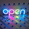 Неонова вивіска OPEN світлодіодна Led RGB 400х130 з можливістю перемикання кольорів із пульм керування #4, фото 8