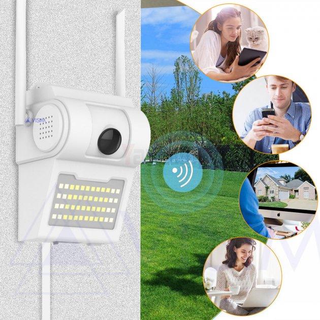 Вуличний фотоапарат відеоспостереження Wifi з Led прожектором Wall Lamp Camera D2