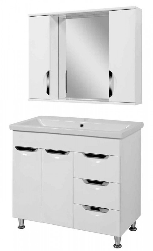 Тумба з дзеркалом у ванну 90 см ПІК АЛЬВЕУС Т-90-31К-З-90-04