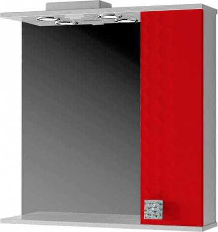 Червоно-біле дзеркало для ванної 70 см ВанЛанд НЕО Н3 1-70, фото 2