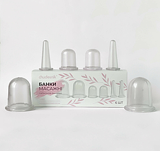 Набір вакуумних силіконових банок для обличчя та тіла Чудесник 6 шт.