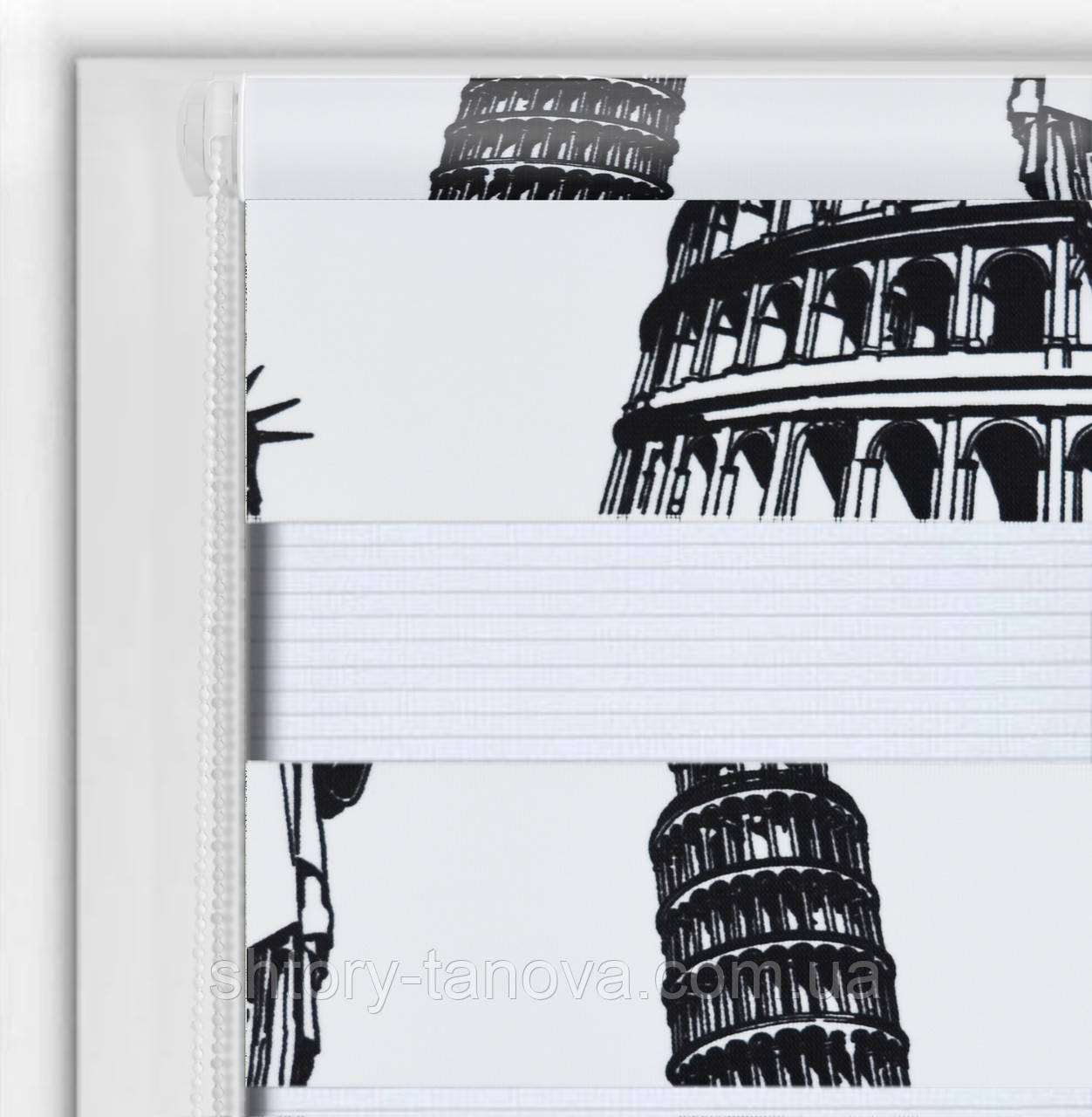 Дерев'яні ролети Besta міста чорно-білий, фото 1