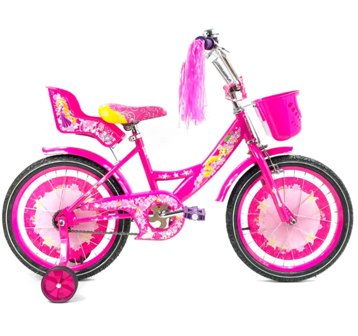 Дитячий велосипед для дівчинки Azimut Girls колеса 20 дюймів з передньої кошиком/сидінням для ляльки/ рожевий