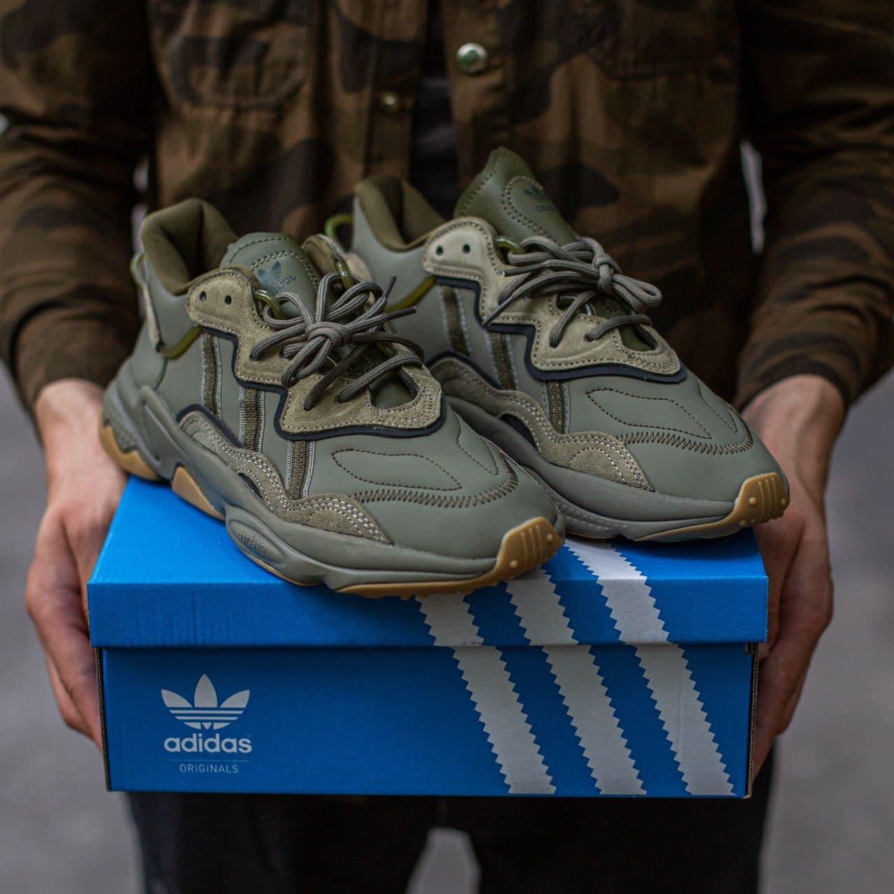 Кросівки чоловічі хакі Adidas Ozweego Adiprene pride (00336)