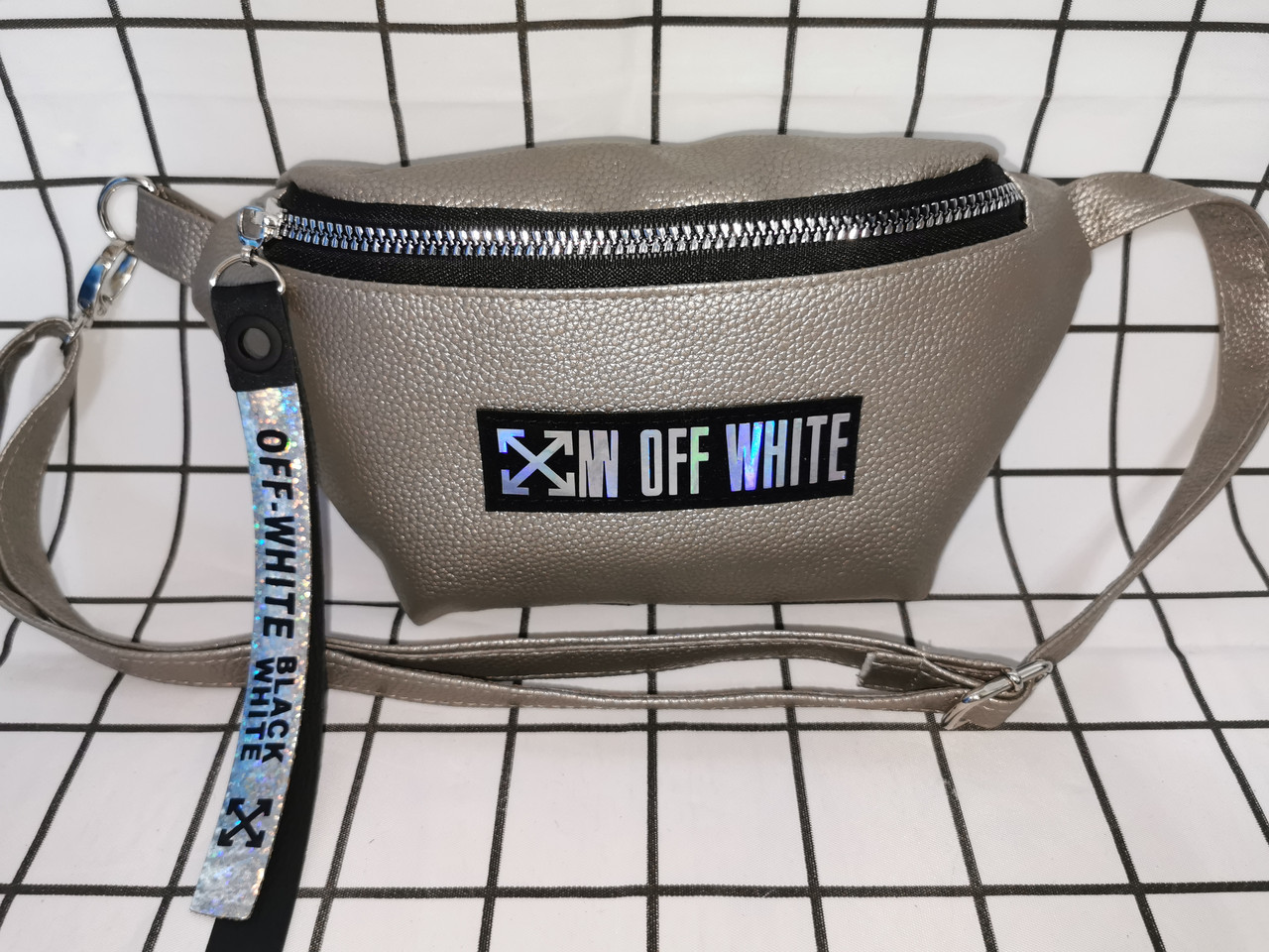 Новий стиль сумка на пояс OFF WHITE мистецтв шкіра Унісекс жіночий і чоловічий пояс Бананка сумка для через опт