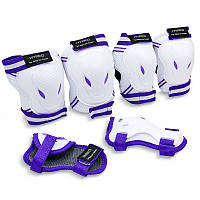 Захист дитячий (від 3 до 12 років) наколінники, налокітники, рукавички HYPRO SK-6967 білий-фіолетовий