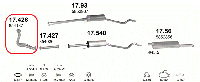 Труба приемная коллекторная (выхлопная) OPEL ASTRA F 1.7d (дизель) (91-92гг) (Опель Астра Ф) (17YD)