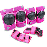 Защита детская (от 3 до 12 лет) наколенники, налокотники, перчатки HYPRO SK-6968 розовый