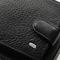 Гаманець шкіряний чоловічий чорний на кнопці натуральний із відсіками для карт усередині Dr. Bond MS-12, фото 4