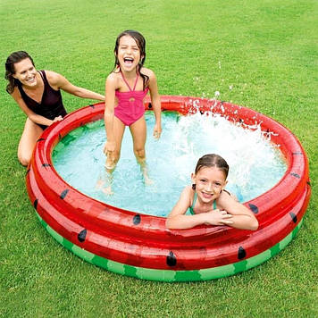 Дитячий надувний басейн круглий Intex Watermelon 168 х 38 см