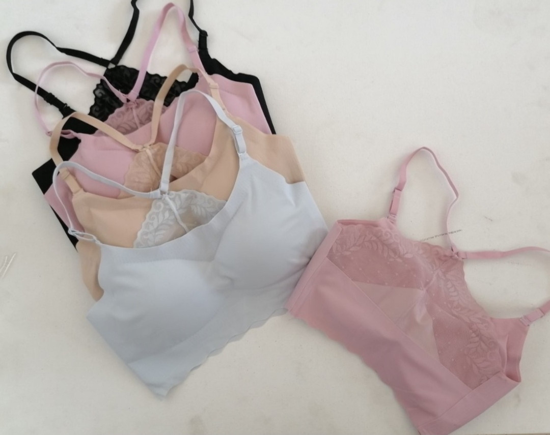 Жіночий бюстгальтер топ із вийманим поролоном чашка А-В пудровий, фото 1