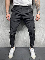 Классические мужские брюки черного цвета зауженные к низу, модные молодежные штаны для офиса Турция