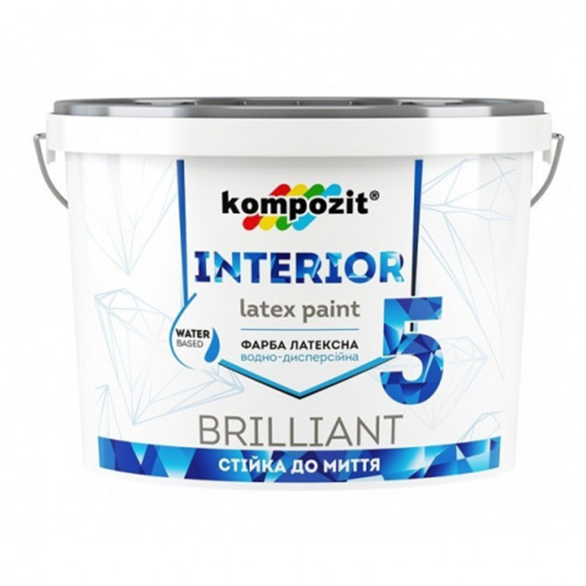 Фарба для стін та стелі Kompozit Interior 5 стійка до миття 1.4 кг
