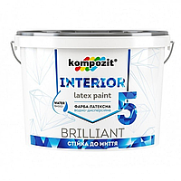 Краска для стен и потолка Kompozit Interior 5 стойкая к мытью 1.4кг