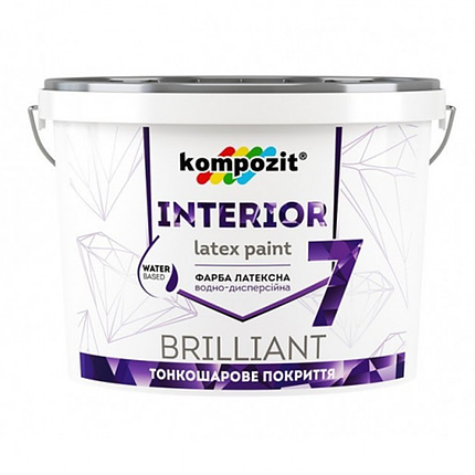 Миюча фарба для стін і стелі Kompozit Interior 7 1.4 кг, фото 1