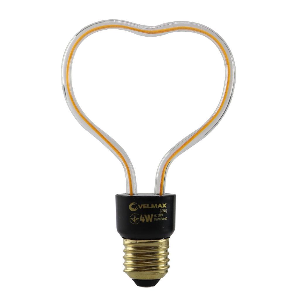 LED лампа VELMAX V-Filament-Decor-Серце, 4W, E27, 2700K, 260Lm, фото 1
