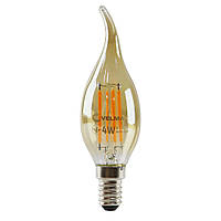 LED лампа VELMAX V-Filament-Amber-C37t, 4W, E14, 2200K, 400Lm