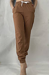 Батальні жіночі літні штани, софт No103 жовто-коричневий