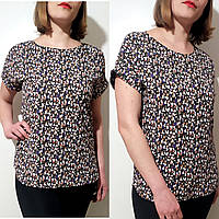Літня блуза жіноча футболка великого розміру 56 шифонова (з 50 по 64)