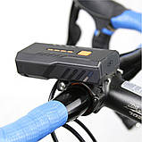 Мощная велосипедная фара c павербанком 5000mAh 350LM XPE, SMART фонарь для велосипеда с зарядкой от USB, фото 2