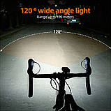 Мощная велосипедная фара c павербанком 5000mAh 350LM XPE, SMART фонарь для велосипеда с зарядкой от USB, фото 6