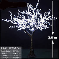 Уличное Светодиодное Дерево 2.0*1.8 метров. Цвет свечения Белый