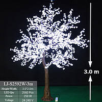 Уличное Светодиодное Дерево 3.0 *2.0 метров Цветок Белый